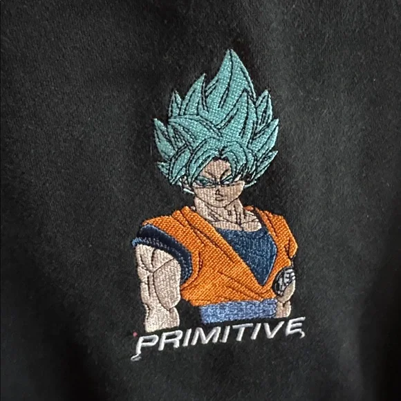 Primitive Dragon Ball Z Black Hoodie with Blue and Orange Graphic Skater Small - Picture 4 of 7
